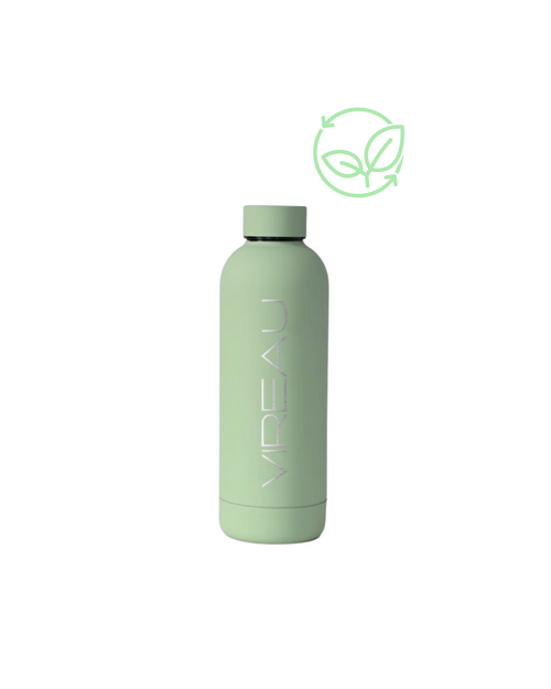 Groene RVS drinkfles 0,5L. Houdt 6u warm & 12u koud, BPA-vrij en lekvrij. Vandaag besteld = overmorgen in huis.