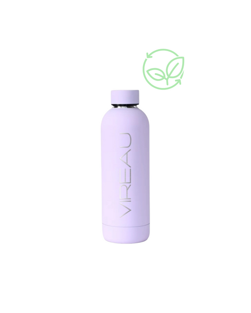 Paarse RVS drinkfles 0,5L. Trendy, BPA-vrij en lekvrij. Houdt 6u warm & 12u koud. Voor 17:00 besteld = overmorgen geleverd.